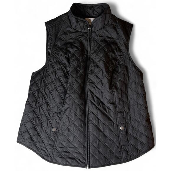 Croft & Barrow Quilted Zip Front Black Vest Women’s Plus Size 1X Outerwear - Picture 1 of 7
